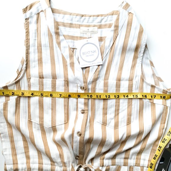 NWOT thread & supply striped romper w/pockets - Picture 7 of 12